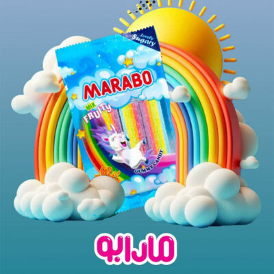 پاستیل مارابو رنگین کمان با طرح اسب شاخ دار